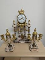 Klokkenstel marmer brons, Antiek en Kunst, Antiek | Klokken, Ophalen