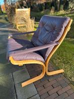 Vintage Relaxfauteuil met Houten Frame, Ophalen, Gebruikt, Gijosvintage, Scandinavisch midcentury