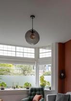 Mooie ronde glazen hanglamp 35 cm doorsnede, Huis en Inrichting, Ophalen, Zo goed als nieuw, Glas, Minder dan 50 cm
