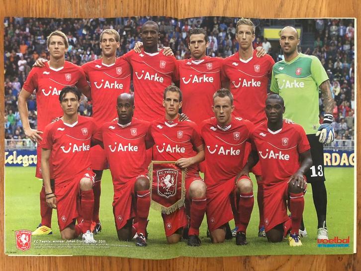 Mooie poster FC Twente Enschede Winnaar JC-Schaal 2011 - VI, Verzamelen, Sportartikelen en Voetbal, Zo goed als nieuw, Poster, Plaatje of Sticker