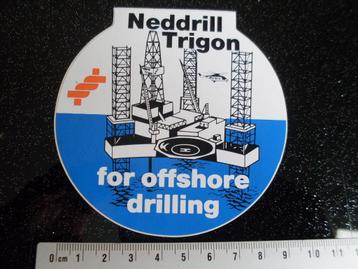 sticker Neddrill Trigon for offhore drilling logo booreiland beschikbaar voor biedingen