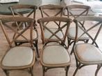 houten cross stoelen, Ophalen, Gebruikt, Bruin