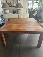 vierkante teaktafel 150x150, Huis en Inrichting, Tafels | Eettafels, Ophalen, Vijf personen of meer, Landelijk stoer robuust, Gebruikt