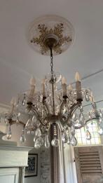 Antieken kristallen kroonluchter 12 arms, Ophalen, Uitstekende staat