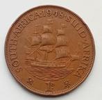 1 Penny 1948 Zuid Afrika Oude Munt Variant Schaars Pretoria, Ophalen of Verzenden, Zuid-Afrika