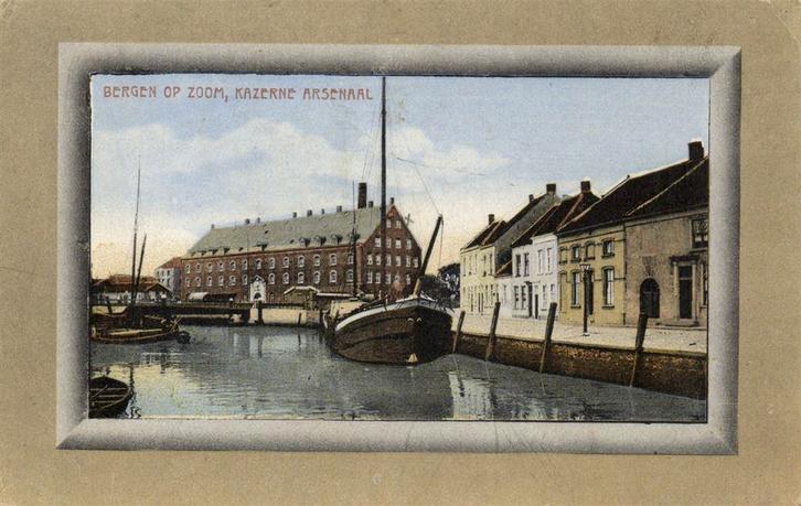 Bergen op Zoom, Kazerne Arsenaal - 1918 gelopen, Verzamelen, Ansichtkaarten | Nederland, Gelopen, Noord-Brabant, Voor 1920, Ophalen of Verzenden