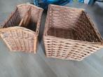 Rieten manden set - lectuurmand en opbergmand, Gebruikt, Mand, Ophalen of Verzenden, Riet