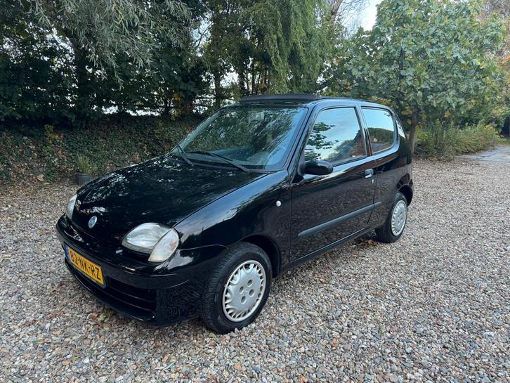 Fiat Seicento 1.1 2001 Zwart *Open dak, unieke conditie!*, Auto's, Fiat, Particulier, Seicento, Benzine, C, Hatchback, Handgeschakeld