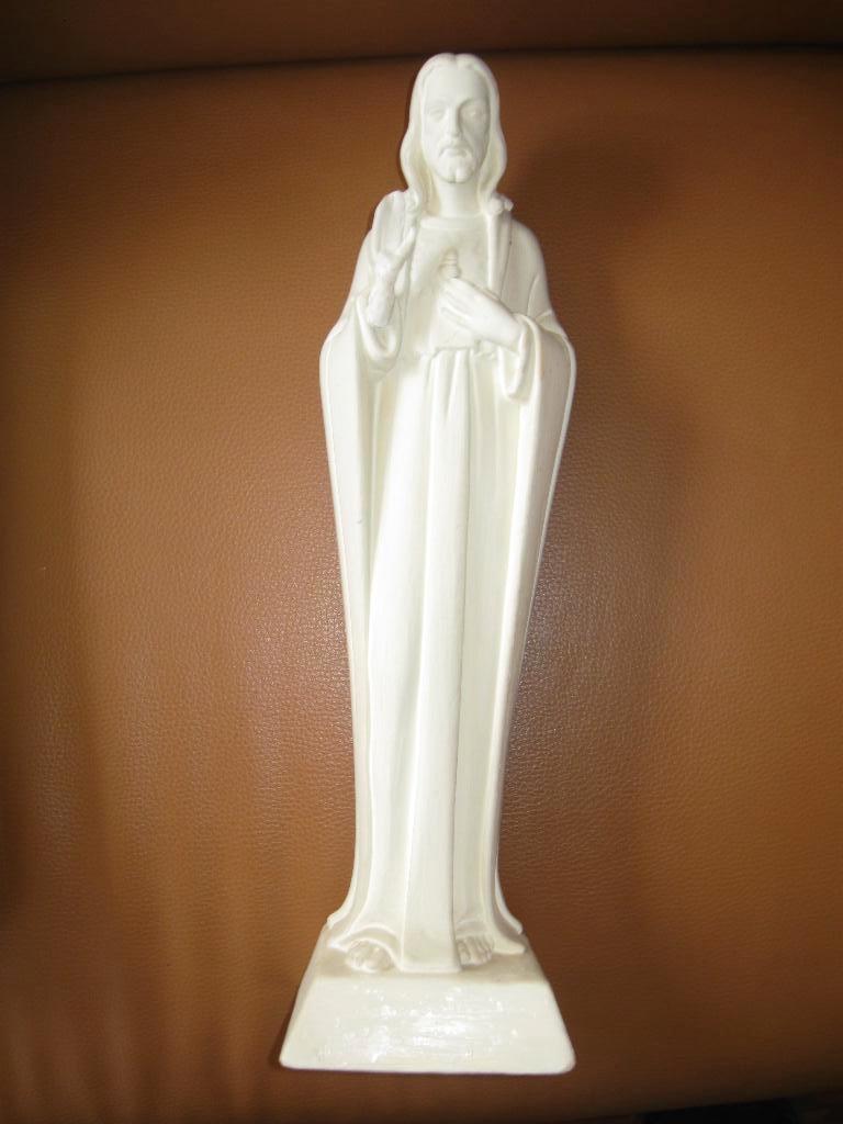 wit plateel sculptuur jezus christus, Ophalen of Verzenden