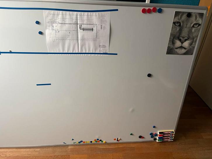 Groot Whiteboard - 180 x 120 cm, Diversen, Bureau-accessoires, Gebruikt, Ophalen