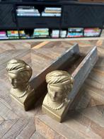 2 Victoriaanse haardbokken vrouw van gietijzer openhaard, Huis en Inrichting, Haarden, Ophalen of Verzenden, Zo goed als nieuw