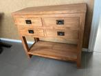 Teakhouten sidetable met lades, Huis en Inrichting, Kasten | Ladekasten, Ophalen, Gebruikt, 1 of 2 laden, 50 tot 100 cm