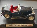 MG TC Midget 1947 schaal 1:18 met echt lederen bekleding., Hobby en Vrije tijd, Modelauto's | 1:18, Ophalen of Verzenden, Zo goed als nieuw