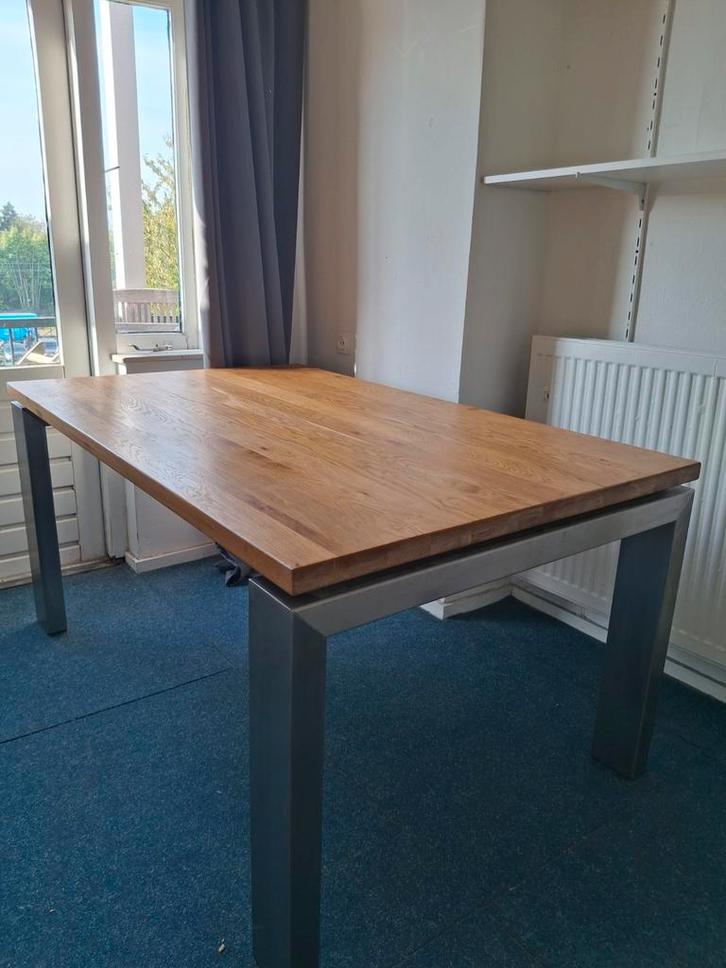 Houten bureau - MOET WEG wegens verhuizing! 158x100x75, Huis en Inrichting, Bureaus, Bureau, Ophalen