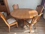 Eiken honing eettafel 4 stoelen, van der Schaft,van E2500 nu, Ophalen, Gebruikt