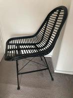 Zwarte Rotan Stoel, Huis en Inrichting, Stoelen, Ophalen, Zwart, Zo goed als nieuw, Metaal