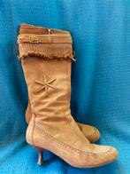 Jaren '70 '80 vintage leren laarzen met naaldhakje | maat 39, Kleding | Dames, Schoenen, Hoge laarzen, Bruin, Bruno Premi, Ophalen of Verzenden