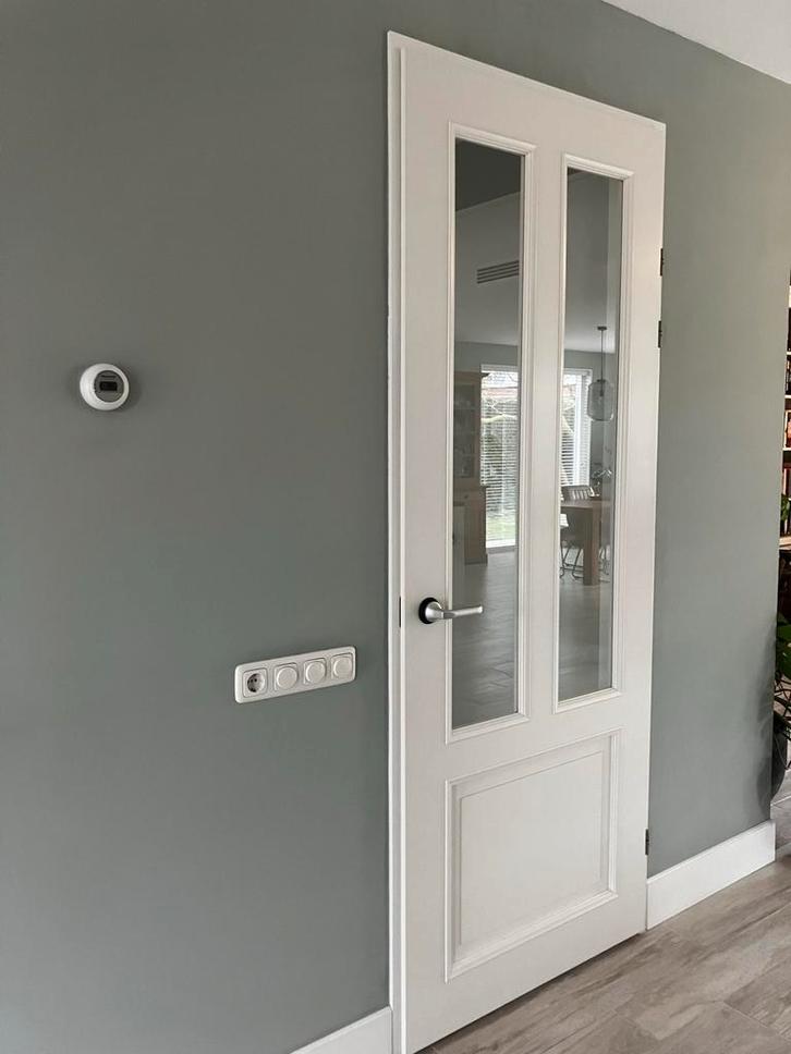 Svedex binnendeur met glas - Superlak, wit, opdekdeur, Doe-het-zelf en Verbouw, Deuren en Horren, Zo goed als nieuw, Binnendeur