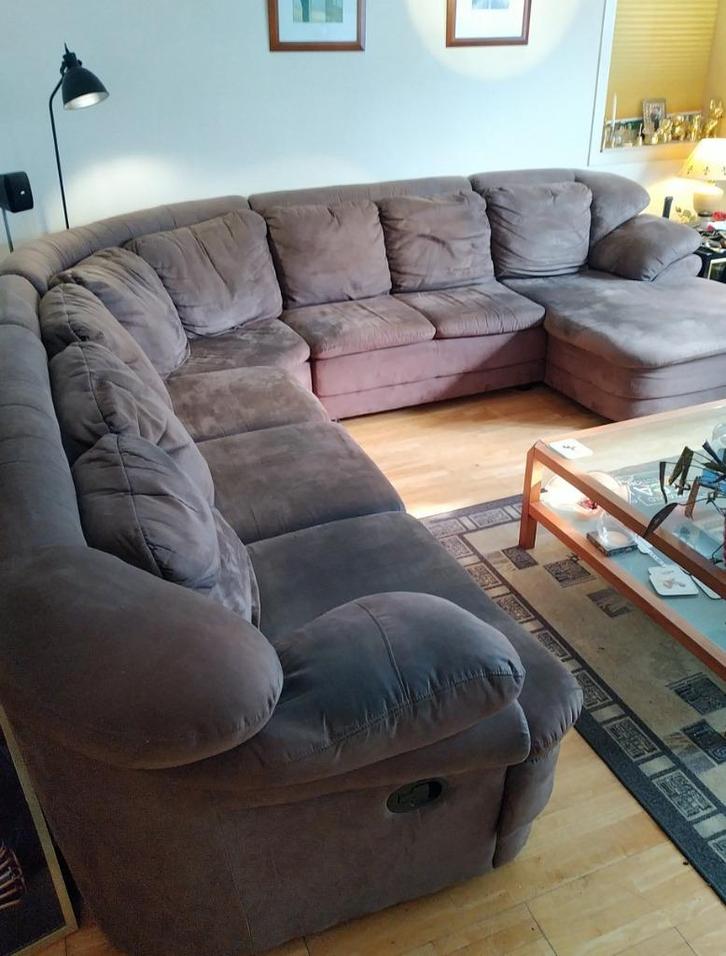 hoekbank met lounge en relax zitplaats, Huis en Inrichting, Banken | Complete zithoeken, Gebruikt, Stof, Ophalen