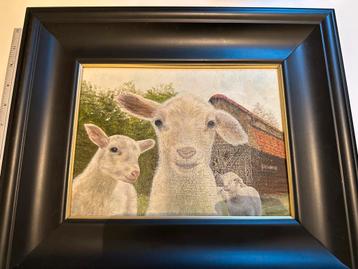 Schilderij Lammetjes W. Minnen (30x36) beschikbaar voor biedingen