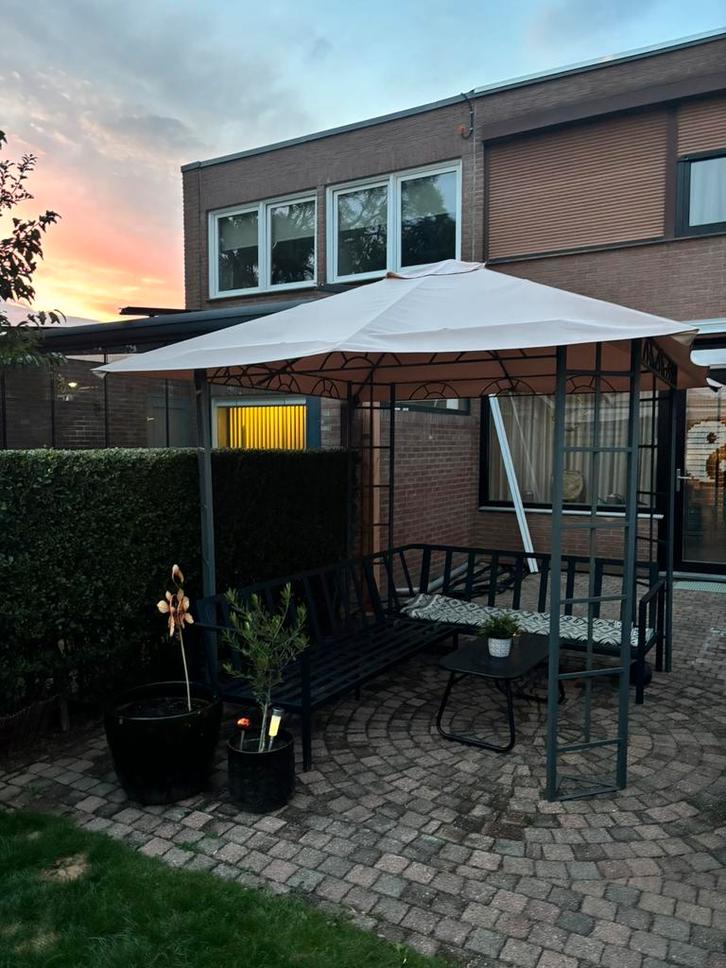 Paviljoen 3x3 met uv beschermend en waterdicht  doek, Tuin en Terras, Partytenten, Zo goed als nieuw, Paviljoen, 2 meter of meer