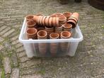 Bak vol stenen bloempotjes, Tuin en Terras, Bloempotten, Ophalen, Gebruikt, Rond, Aardewerk