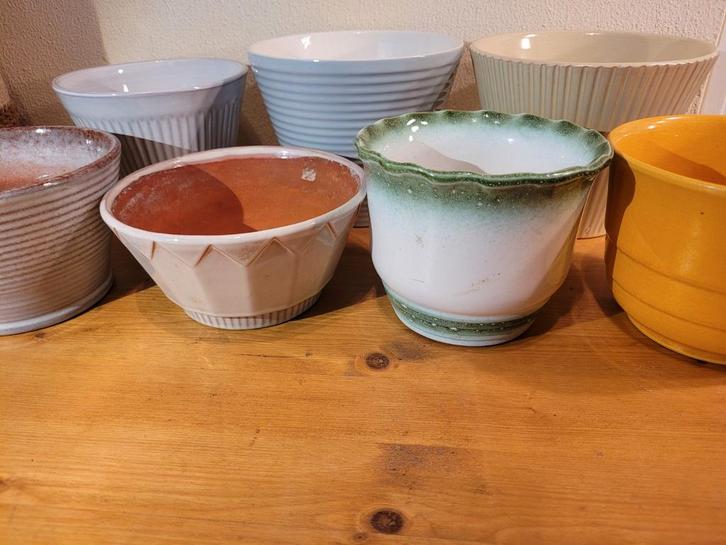 Vintage Bloempotten Erica Westraven Adco - Ribbel W. Germany, Tuin en Terras, Bloempotten, Gebruikt, Aardewerk, Binnen, Balkon