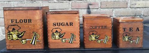 Voorraad potten. Hout. Ca 1960. RARE., Huis en Inrichting, Keuken | Keukenbenodigdheden, Gebruikt, Ophalen