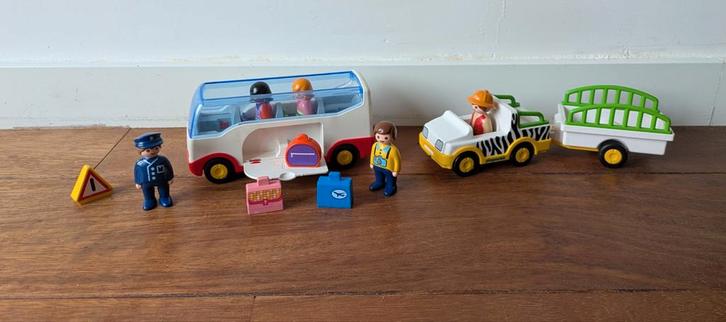 123 Playmobil 6773 bus compleet en safari auto, Kinderen en Baby's, Speelgoed | Playmobil, Zo goed als nieuw, Ophalen of Verzenden
