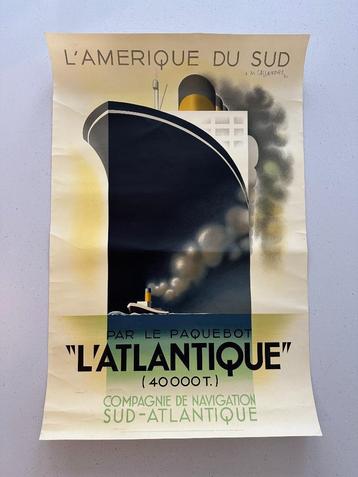 Cassandre L'Atlantique (1931/1983) reis affiche litho poster beschikbaar voor biedingen
