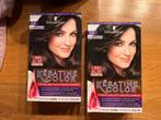 Schwarzkopf keratine haar kleur verf intens donkerbruin 2x, Ophalen, Zo goed als nieuw, Pruik of Haarverlenging