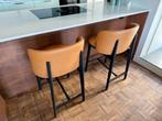 Mooie Calligaris Abrey barkrukken cognac/zwaar - als nieuw, Huis en Inrichting, Barkrukken, Ophalen of Verzenden, Zo goed als nieuw