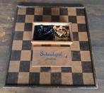 Oud schaakbord met houten Staunton Homas schaakstukken, Ophalen of Verzenden, Gebruikt