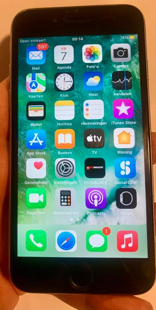 iPhone 6s Spacegrijs 64 GB aangeboden zgan, Telecommunicatie, Mobiele telefoons | Apple iPhone, Zo goed als nieuw, 64 GB, iPhone 6S