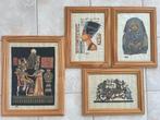 Schilderij(en) Egyptisch op papyrus, Minder dan 50 cm, Ophalen of Verzenden, Zo goed als nieuw, Schilderij