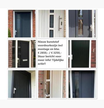 Nieuw kunststof voordeurkozijn incl montage geheel compleet. beschikbaar voor biedingen