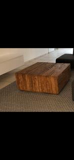Houten Salontafel 100x100 met Lade, Huis en Inrichting, Tafels | Salontafels, Ophalen, Gebruikt, Vierkant, 50 tot 100 cm