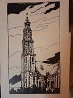 Houtsnede van een Kerk amsterdam, Ophalen of Verzenden