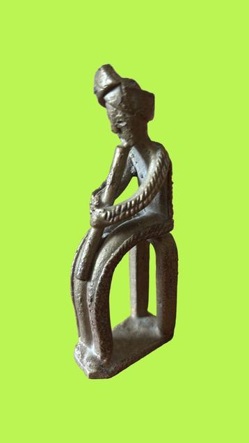Ashanti goudgewicht, vintage jaren 1950, bronzen sculptuur beschikbaar voor biedingen