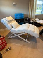 Louche stoel -  wenkbrauw/salon stoel, Ophalen, Gebruikt, Wit, Wit teddy stof