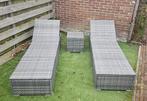 Luxe wicker ligbedden set, Tuin en Terras, Ligbedden, Ophalen, Zo goed als nieuw, Wicker, Verstelbaar