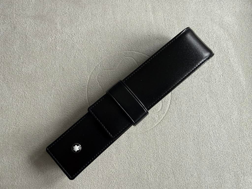 Montblanc leren pen etui Siena 1 pen size, Ophalen, Nieuw, Balpen, Mont Blanc