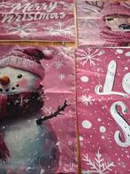 Kerst kussenhoezen set, Huis en Inrichting, Ophalen of Verzenden, Nieuw, Roze, Vierkant