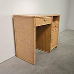 Vintage klein bureau, rotan bamboe, Ophalen of Verzenden, Gebruikt, Bureau