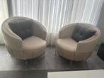 2creme fauteuils, Huis en Inrichting, Fauteuils, Ophalen, Zo goed als nieuw, 75 tot 100 cm