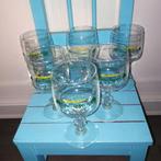 Irish coffee glazen John Jameson op diamantvoet set van 6, Ophalen, Glas of Glazen, Overige stijlen, Glas