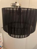 Leuke dubbele stoffen zwarte lamp, Huis en Inrichting, Ophalen, Zo goed als nieuw, Minder dan 50 cm