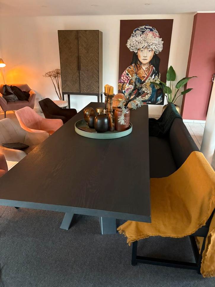 Grote eettafel, Huis en Inrichting, Tafels | Eettafels, Zo goed als nieuw, 50 tot 100 cm, 200 cm of meer, Rechthoekig, Ophalen