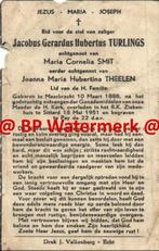 Turlings Jacobus 1888 Maasbracht 1951 Sittard Pey x Smit x T, Verzamelen, Bidprentjes en Rouwkaarten, Bidprentje, Ophalen of Verzenden