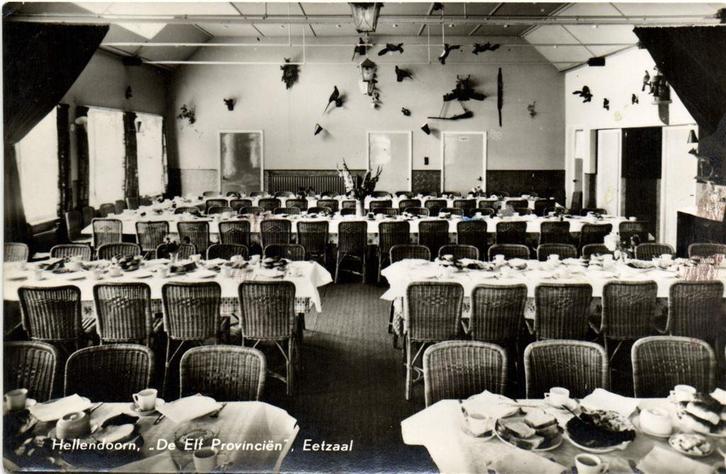 Hellendoorn, De Elf Provincien, Eetzaal - 1962 gelopen, Verzamelen, Ansichtkaarten | Nederland, Ongelopen, Overijssel, Voor 1920